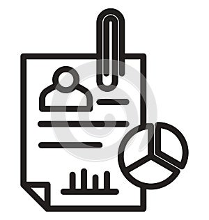 Resume line isolated vector icon can be easily modified and edit