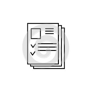 resume pile. Element of job interview icon for mobile concept and web apps. Thin line resume pile can be used for web and mobile