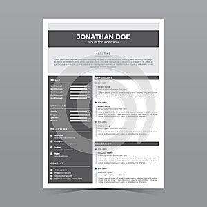 Resume Template Vector Design