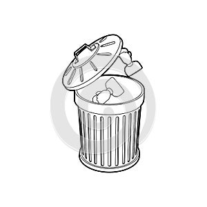 Resume thrown away in the trash can icon
