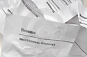 Resumes tossed in frustration