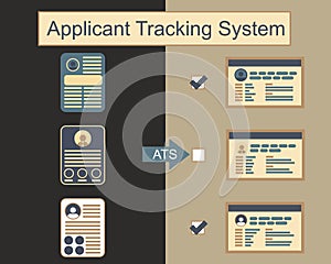 Resumes transform with ATS Applicant tracking system vector photo