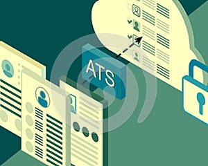 Resumes transform in ATS applicant tracking system vector