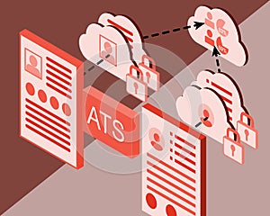 Resumes transform with ATS applicant tracking system vector photo