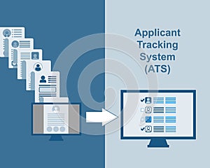 Resumes transform with ATS Applicant tracking system vector