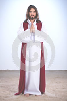 Resurrected Jesus Christ praying photo