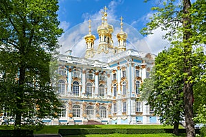 Resurrection church of Catherine palace in Tsarskoe Selo Pushkin, Saint Petersburg, Russia