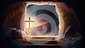 Resurrection of Jesus Christ Easter Background.