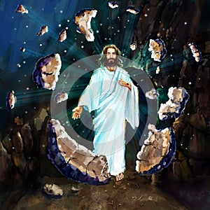 The resurrection of Jesus digital painting the resurrection of Jesus - Illustration
