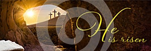 Resurrection morning banner - Easter Holiday concept