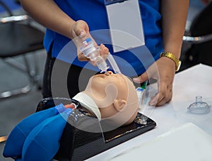 Resuscitator for baby mannequin