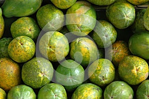 Retail Background of Papaya Fruits