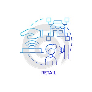 Retail blue gradient concept icon