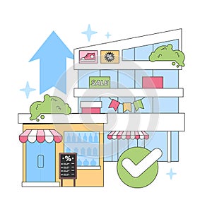 Retail Boost concept. Flat vector illustration