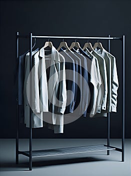 Retail clothing rack. AI Generated