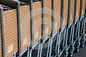 Retail Image of a Row of Shopping Carts