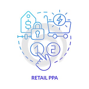 Retail PPA blue gradient concept icon
