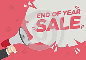 Retail Sale promotion shoutout with a megaphone speech bubble against a red background photo