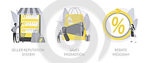 Retail sales strategy abstract concept vector illustrations.