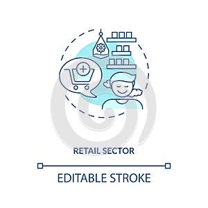 Retail sector blue concept icon