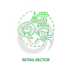 Retail sector green gradient concept icon