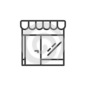Retail store line icon, outline vector sign