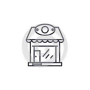 Retail store linear icon concept. Retail store line vector sign, symbol, illustration.