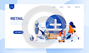 Retail vector landing page template photo