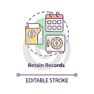Retain records concept icon