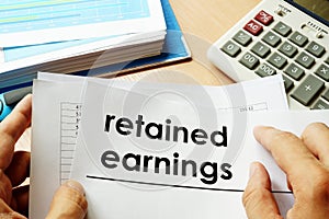 Retained earnings concept. photo