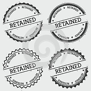 Retained insignia stamp isolated on white.