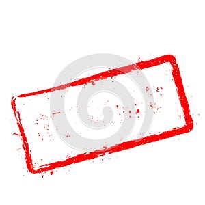 Retained red rubber stamp isolated on white.
