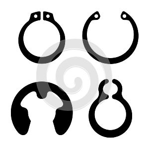 Retaining snap ring circlip symbol