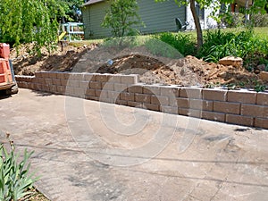 Retaining wall block construction