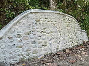 Retaining Wall in the Forest to Hold Landslide