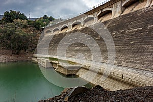 Retaining wall of the lemon reservoir in Malaga