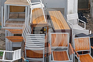 Retaurant Chairs Tables Storage