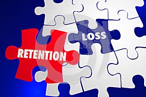 Retention Vs Loss Puzzle Piece Hold Onto Keep photo