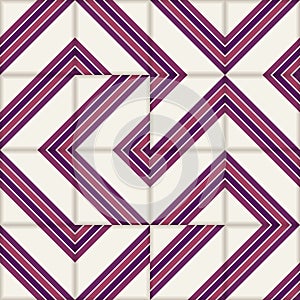 Reteo stripe seamless pattern from Moroccan tiles, ornaments of vinous colors.