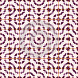 Reteo stripe seamless pattern from Moroccan tiles, ornaments of vinous colors.