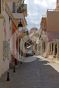 Rethimnon, Greece, Friday 15 March 2024 Crete island holidays exploring the old ancient stone city close up summer background photo