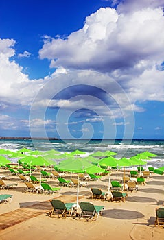 Rethymno city beach on Crete island