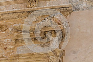 Rethymno, Greece - July 28, 2016: Ancient bas-relief photo