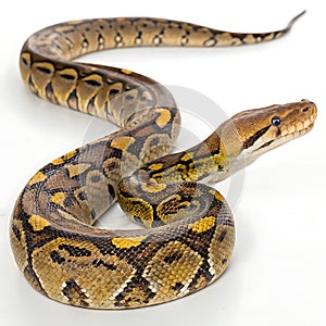 reticulated python in Transparent Background Closeup of a Boa Constrictor Showing Detailed Scales and Pattern