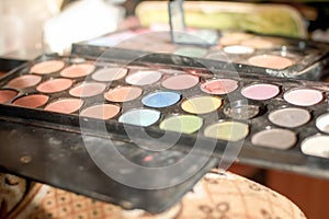 Reticulation shadows and blush makeup artist photo