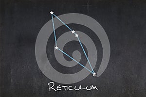 Reticulum constellation drawn on a blackboard photo