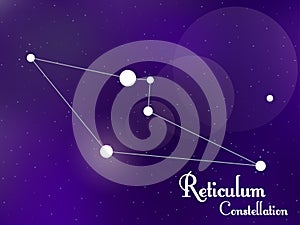 Reticulum constellation. Starry night sky. Cluster of stars, galaxy. Deep space. Vector illustration photo