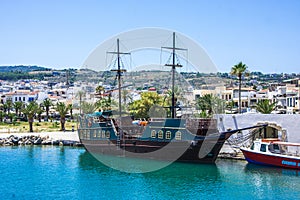 RETIMNO,CRETE, GREECE- JUNE- 26- 2017: View of the Retimno port, Crete, Greece