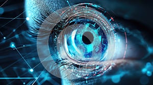 retina high tech abstract visualization of an eye scanner