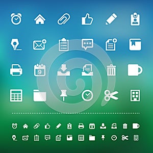 Retina office tools icon set